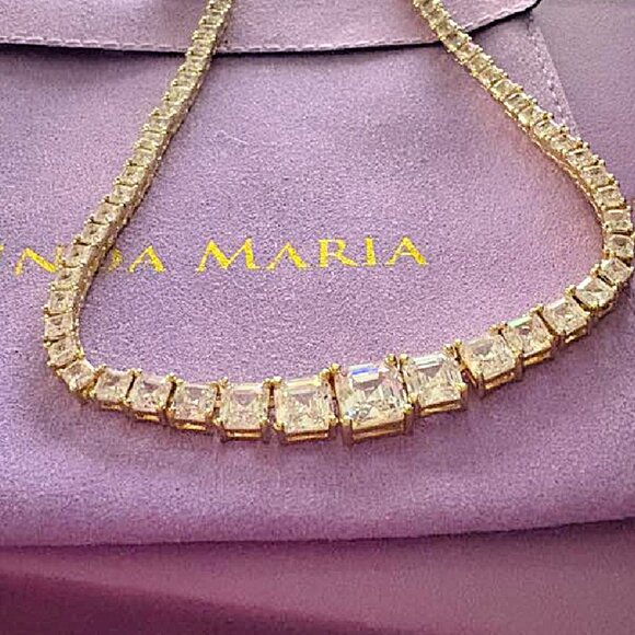 Melinda Maria The Queen's Graduated Tennis Necklace 16" - Picture 6 of 7